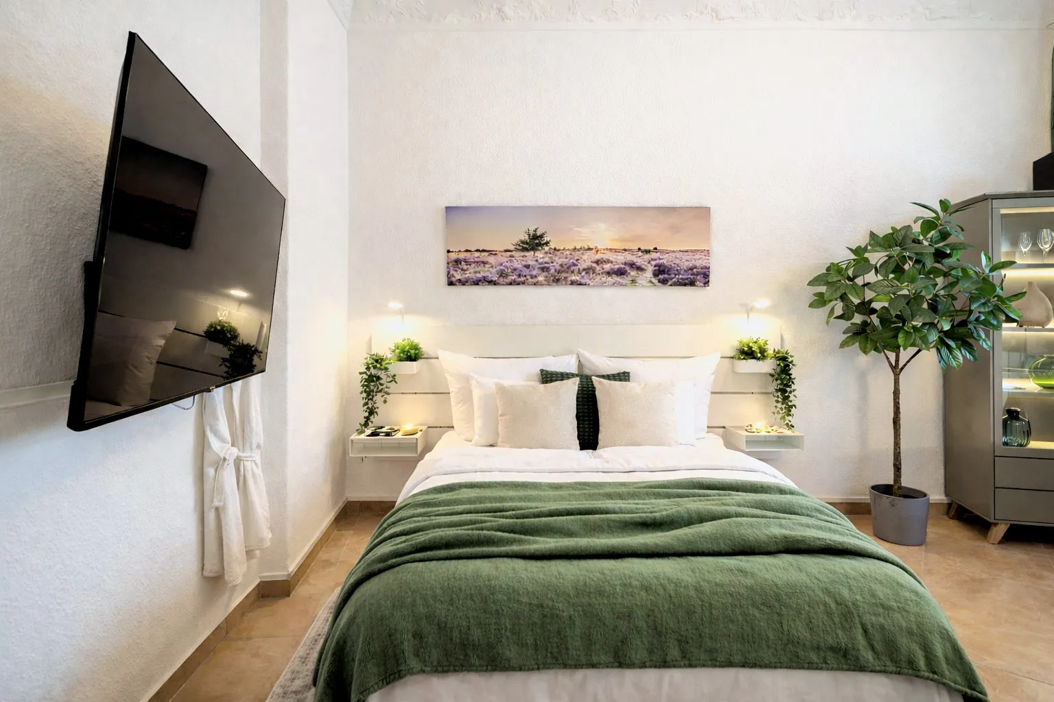 Schlafzimmer im Boutique-Apartment Green I in Dresden