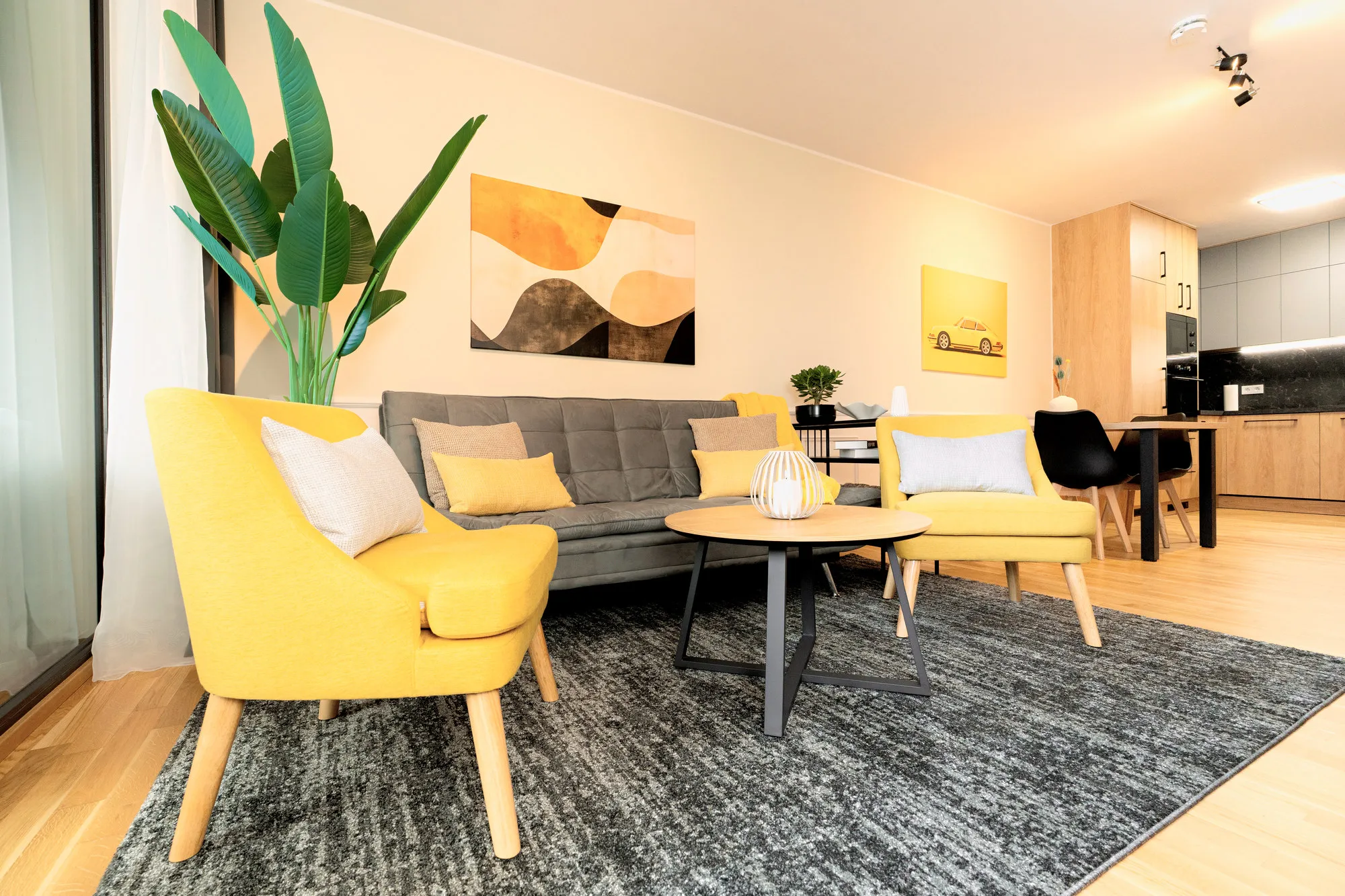 Wohnbereich im Boutique-Apartment Marina Garden in Dresden