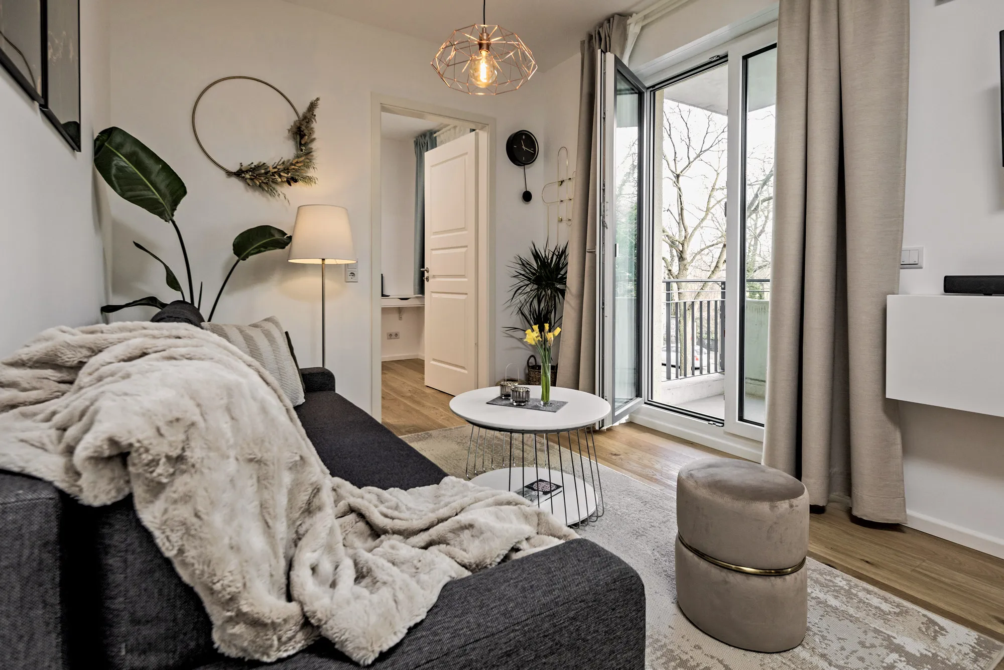Wohnbereich im Boutique-Apartment Stadtquartier in Dresden