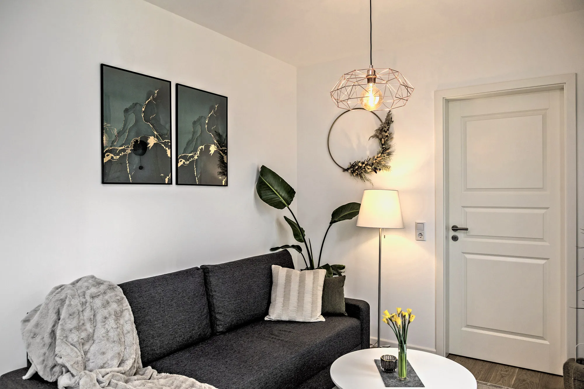 Wohnbereich im Boutique-Apartment Stadtquartier in Dresden